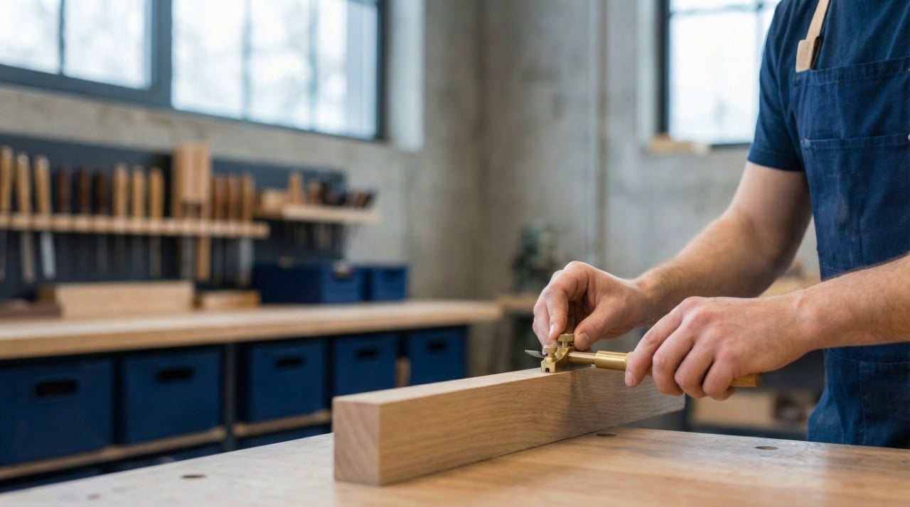 Professional craftsman at work in workshop